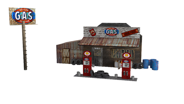 Free Gas Station Model illustration and picture