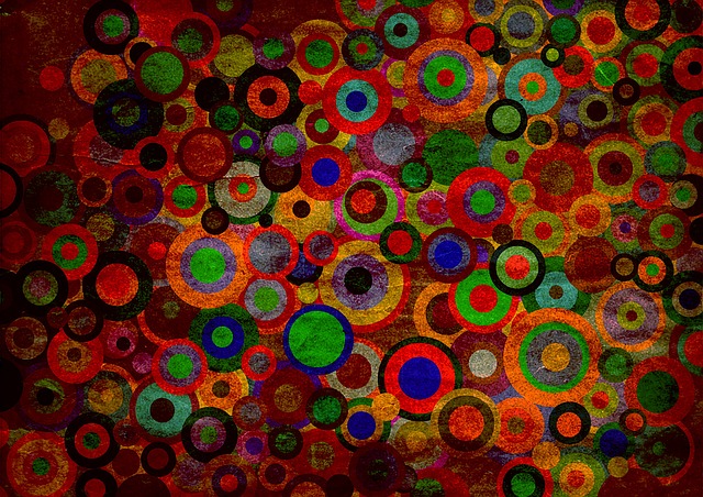 Free grunge circles colorful illustration