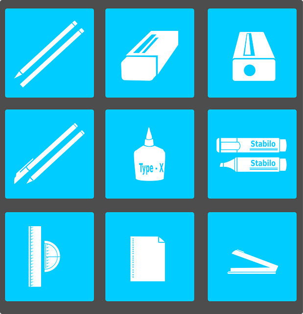 Free study office stationery vector