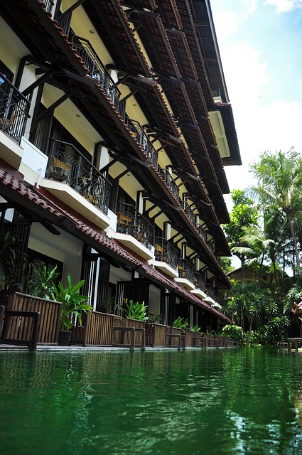 Hotel, Piscina, Lago, Período De Férias
