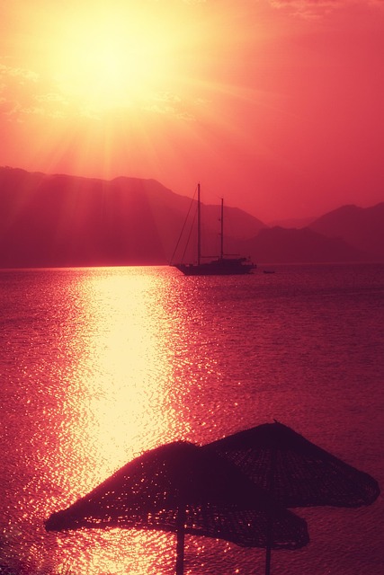 Yacht, Sol, Rød, Sommer, Turisme, Rejse