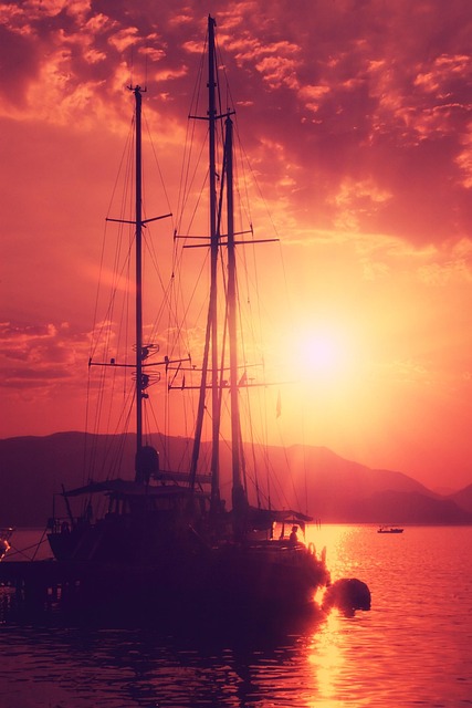 Yacht, Hav, Bjerge, Spadseretur, Sommer