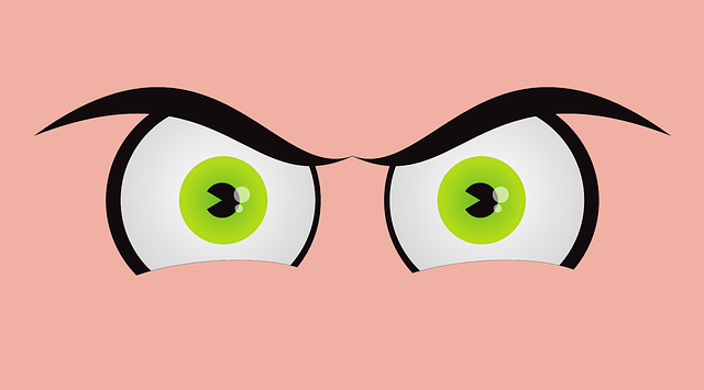 Free eyes angry green vector