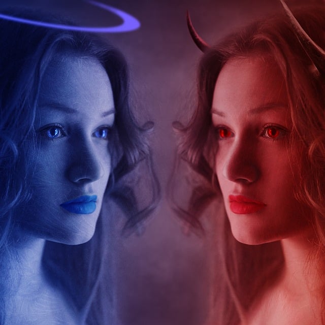 Free angel devil opposites illustration