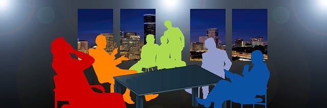 Free meeting meet business people illustration
