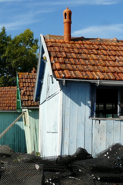 Free Fishing Huts Oyster Nets photo and picture
