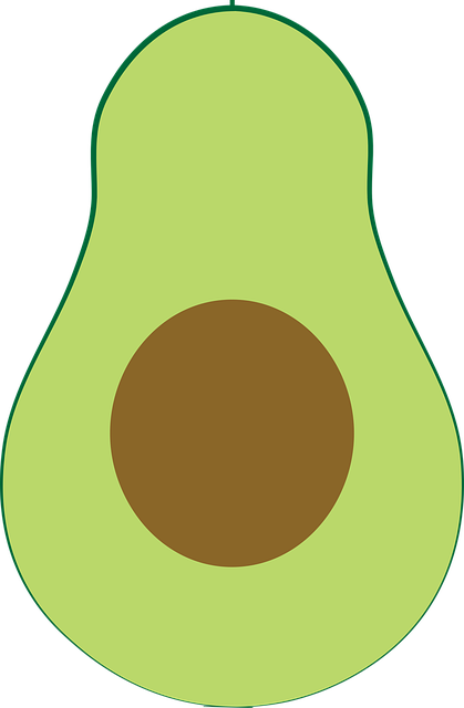 Free avocado half cut vector