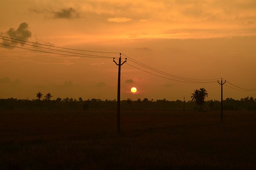 Free Power Lines Evening photo and picture