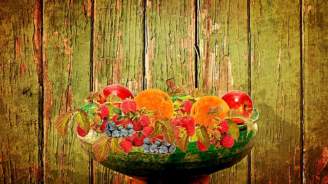 Free fruit bowl of fruit still life illustration