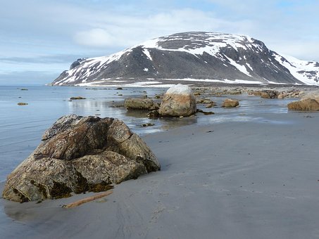 Spitsbergen, Fryser, Flodbred, Sten