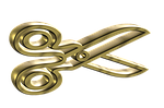 scissors, gold, 3d