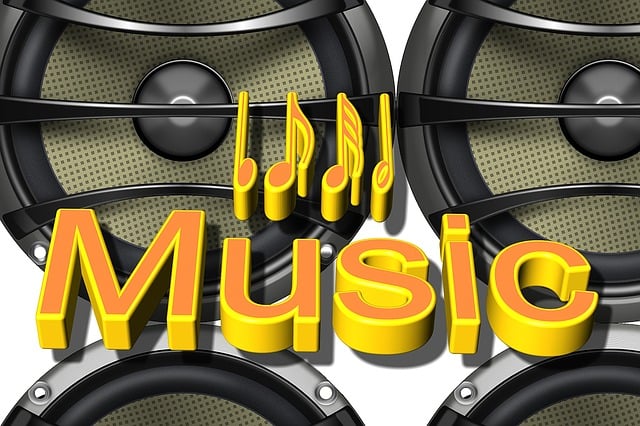 Hintergrund, Lautsprecher, Noten, Musik