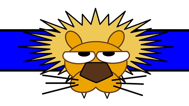 Free Lion Blue illustration and picture