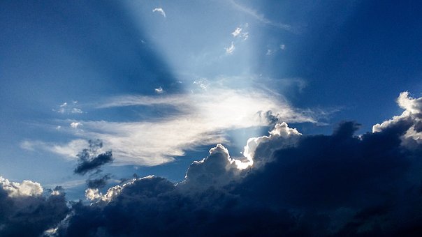Sollys, Skyer, Natur, Himmel, Sol
