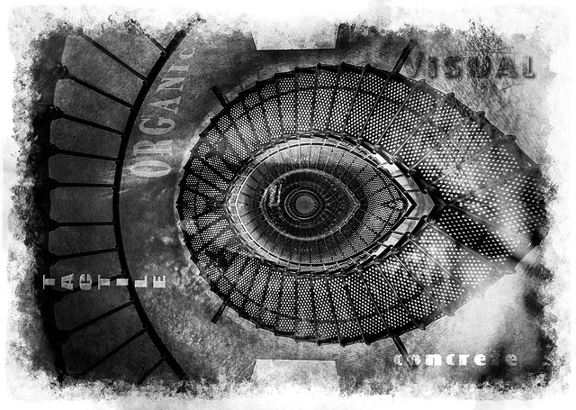 Free abstract stairs composite illustration