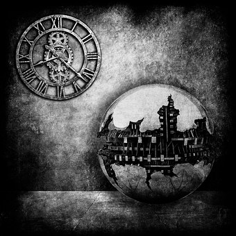 Free Clock Broken Globe illustration and picture