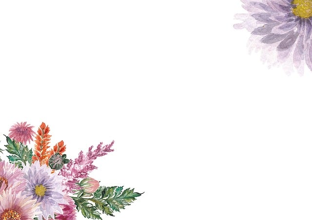 Free flowers pastel blank illustration