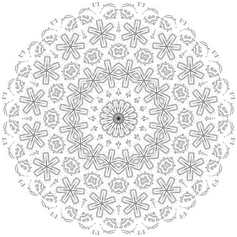 Free Mandala Adult Coloring illustration and picture