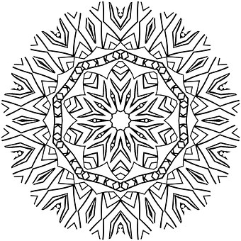 Free Mandala Adult Coloring illustration and picture