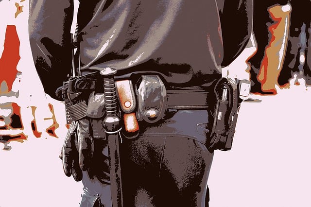 Free police uniform handcuffs illustration
