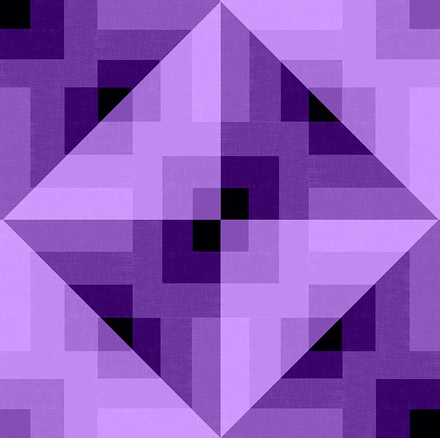 Lila, Geometrisch, Baumwolle, Stoff