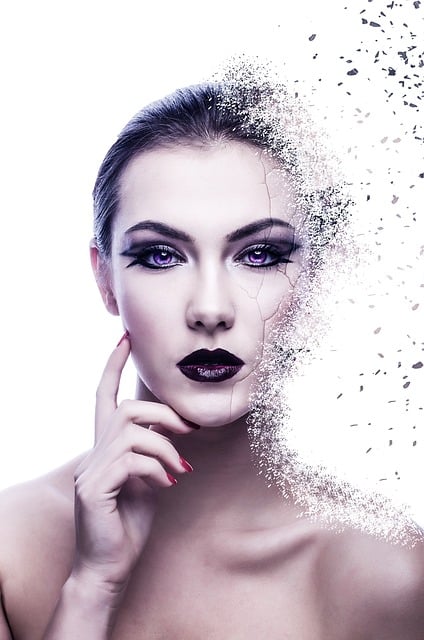 Free disintegration woman eyes illustration
