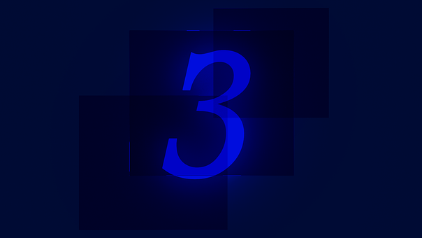 Free Three 3 illustration and picture