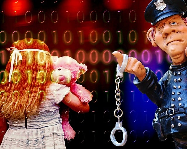 Free internet protection of minors criminal illustration