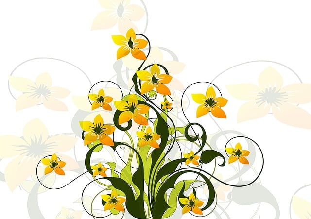 Swirl, Blume, Schnörkel, Grußkarte