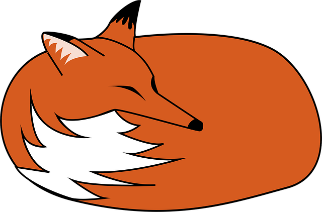 Free fox sleeps curled up vector