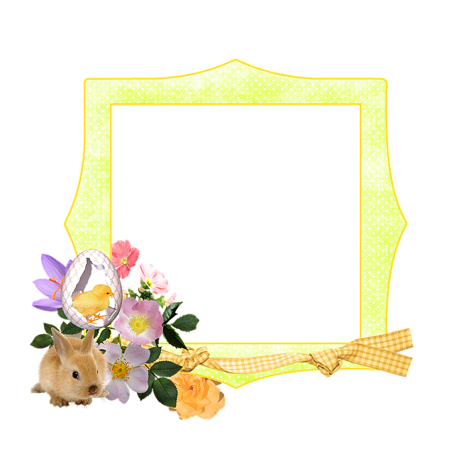 Free easter spring frame illustration