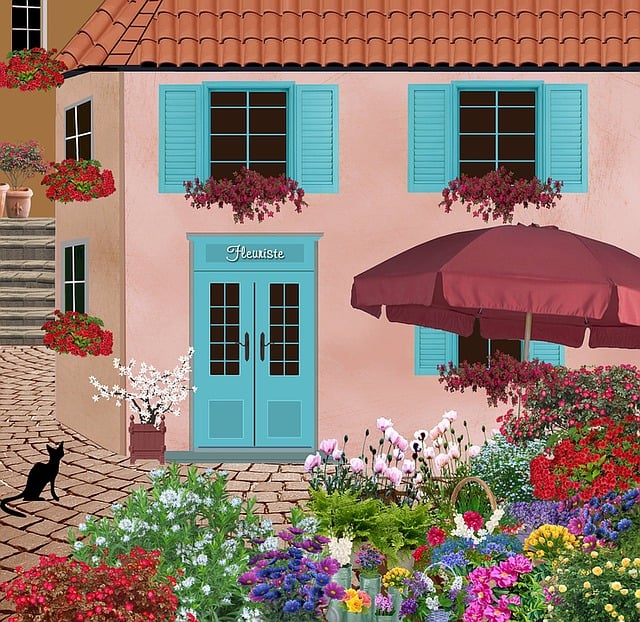 Download free HD stock image of Florist Street Free florist street flowers illustration