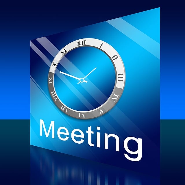 Free meeting clock time illustration