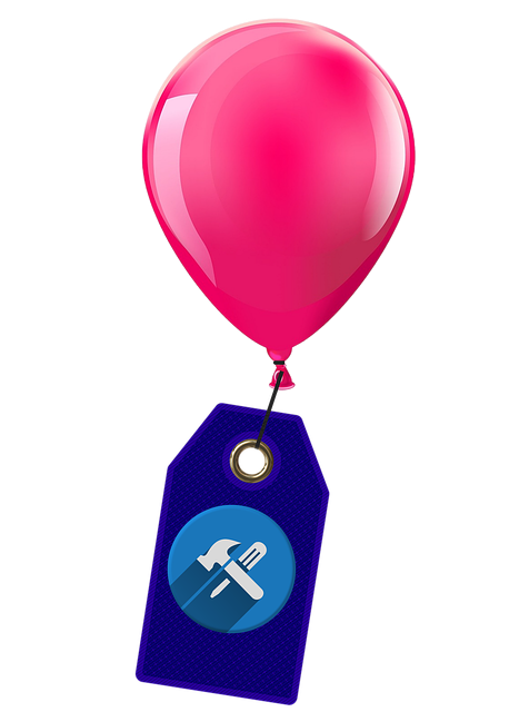 Luftballon, Schild, Hammer