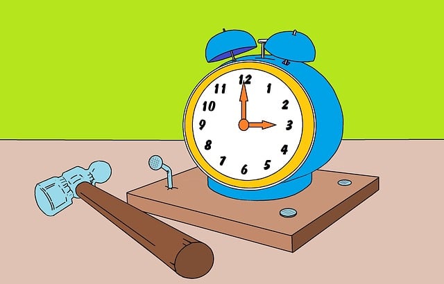 Free nailed clock clock drawing illustration