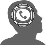 head, circle, phone