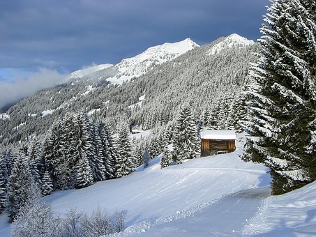 Vinter, Snølandskap, Fjell, Montafon