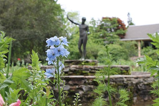 Statue, Gresk, Blomst, Hage, Skulptur