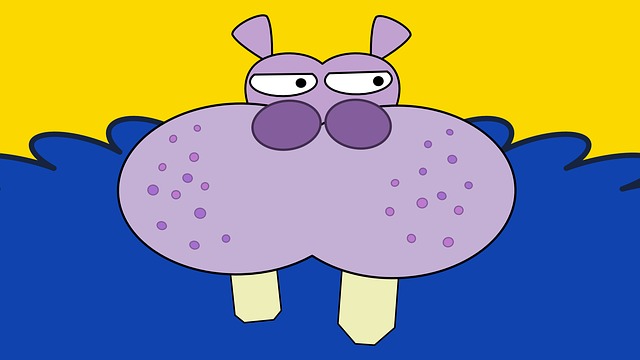 Free Hippopotamus Blue illustration and picture