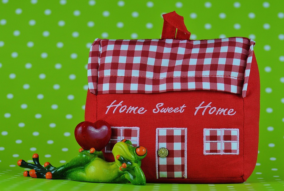 House, Frog, Heart, Home, At Home, Fabric, Decoration
