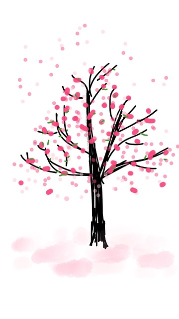 Free blossom tree spring illustration