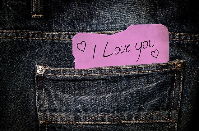 Hose, Jeans, Zettel, Papier, Schrift