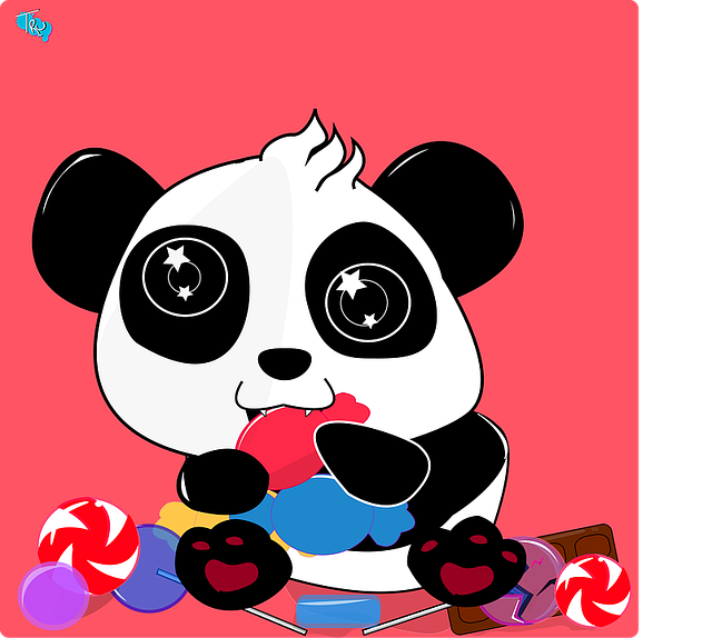 Sød, Panda, Slik, Farverig