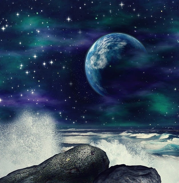 Free distant shore planet illustration