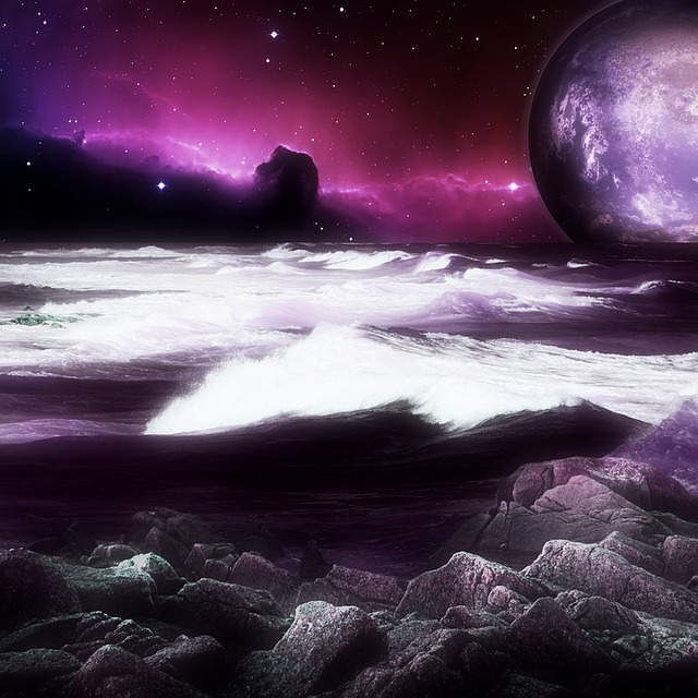 Free distant shore planet illustration