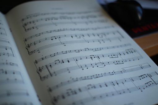Noder, Karakterer, Musik, Notenblatt
