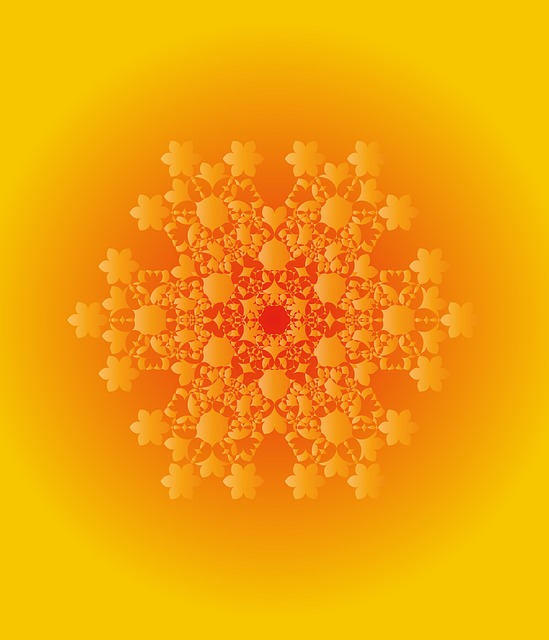 Fraktal, Gelb, Orange, Hintergrund