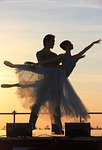 ballet, evening, sunset