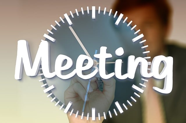 Free meeting clock office illustration