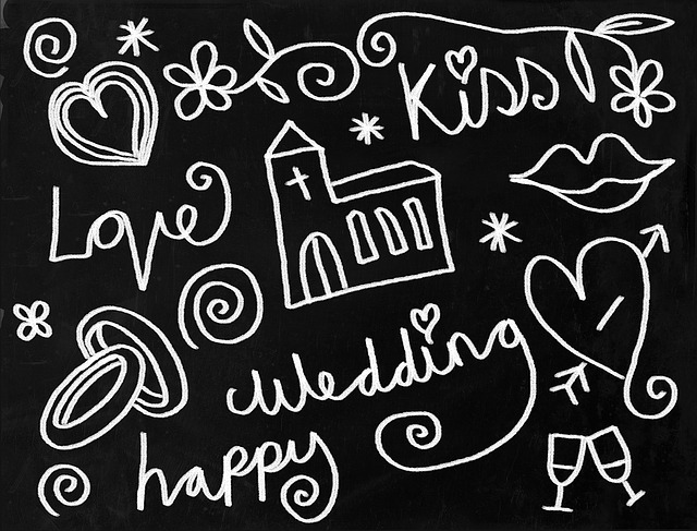 Free wedding chalkboard icons illustration